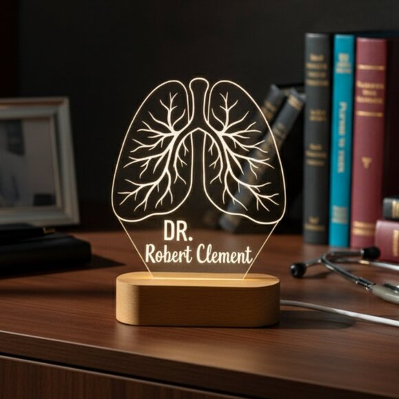 Pulmonology Custom Night Light • Doctor Lamp Gift • Pulmonologist Gift - Picture 8 of 8